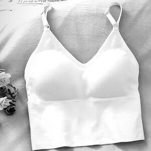 White V-Neck Bralette